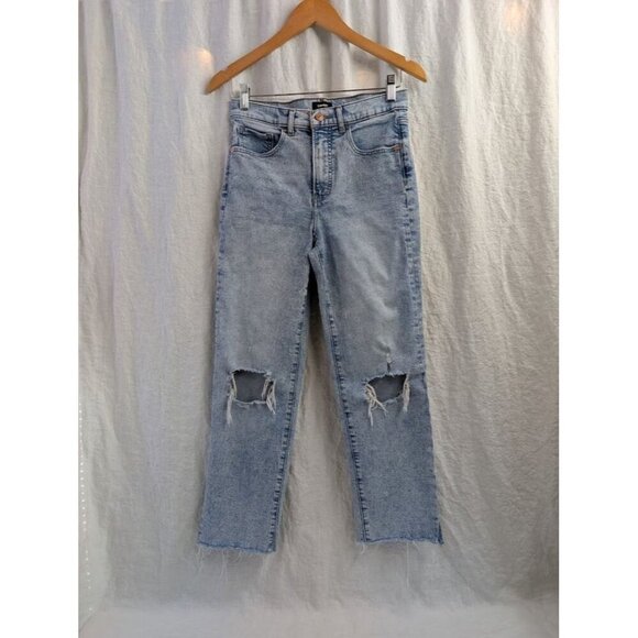 Express straight ankle high rise women's sz 4 regular stonewashed distressed K1 - Picture 1 of 14